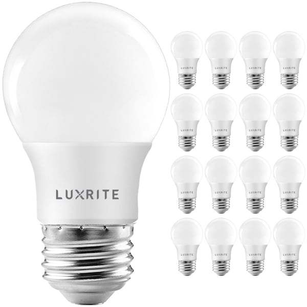 Luxrite A15 LED Light Bulbs 7W (40W Equivalent) 600LM 5000K Bright White Dimmable E26 Base 16-Pack LR21353-16PK - main